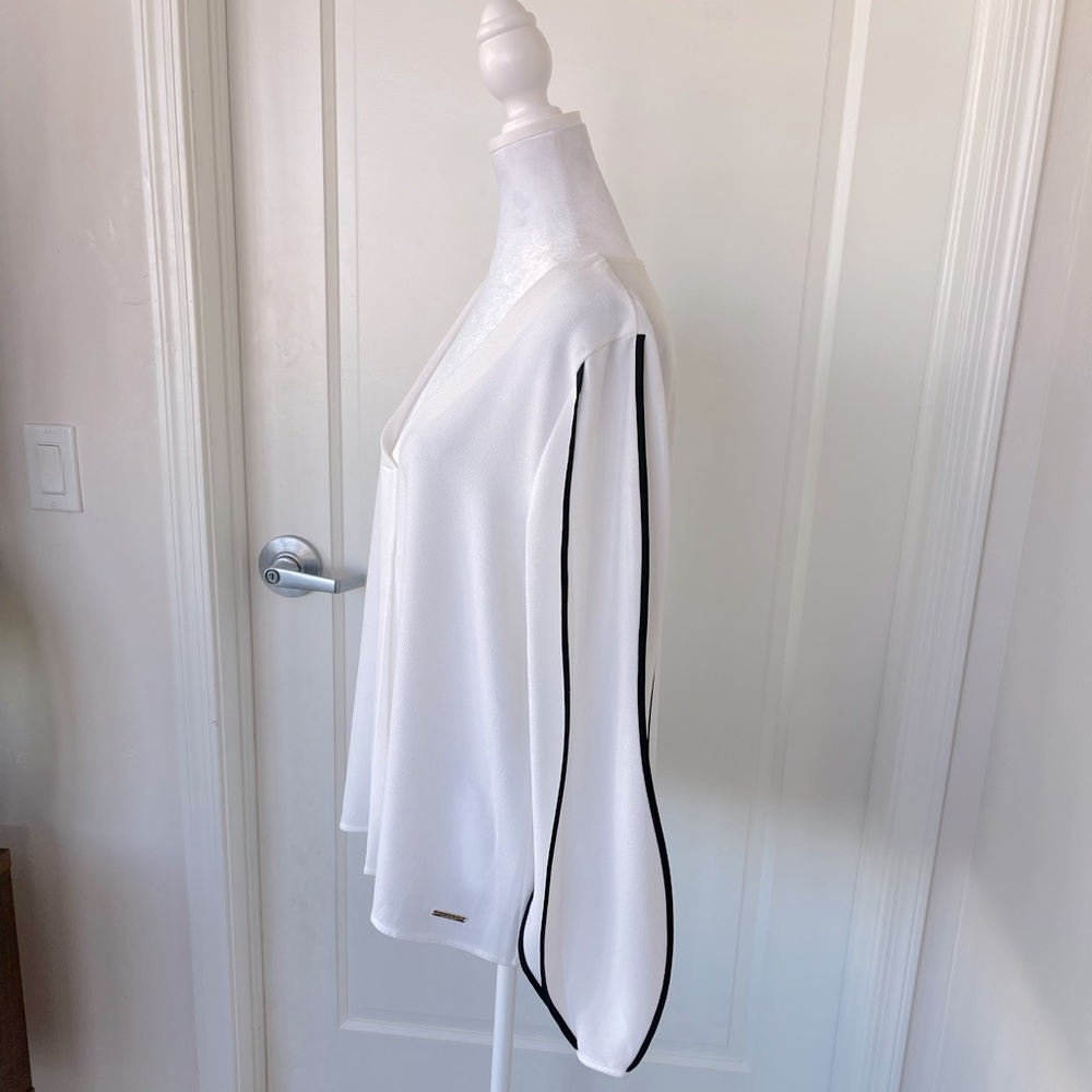 Marc New York White/Black Long Sleeve Women’s Blouse Size Large - Picture 4 of 8